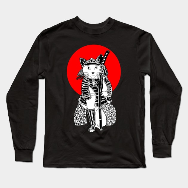 Samurai Neko Long Sleeve T-Shirt by Anime Gadgets